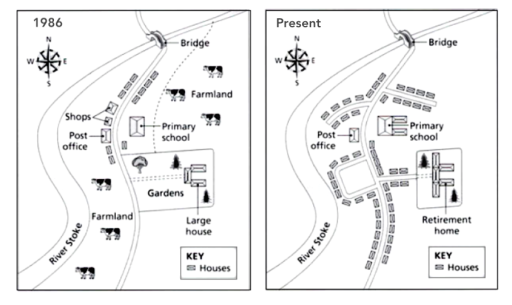 Image for topic: the maps below show the village of Stokeford in 1930 and in 2010