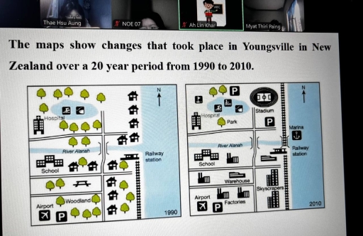 Image for topic: The map show changes that took placce in Youngsville in New Zealand over a 20 year period from 1990 to 2010.