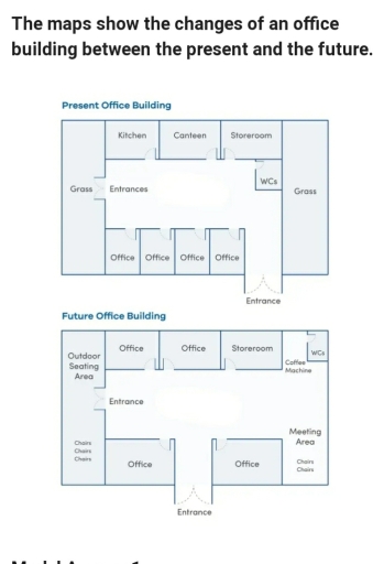 Image for topic: The maps show the changes of an office building between present and future .