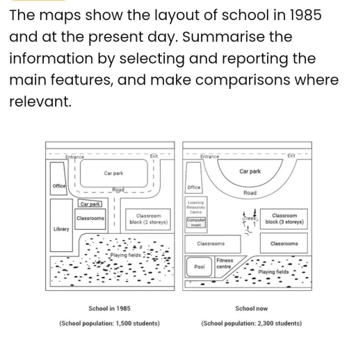 Image for topic: The maps show the layout of school in 1985 and at the present day