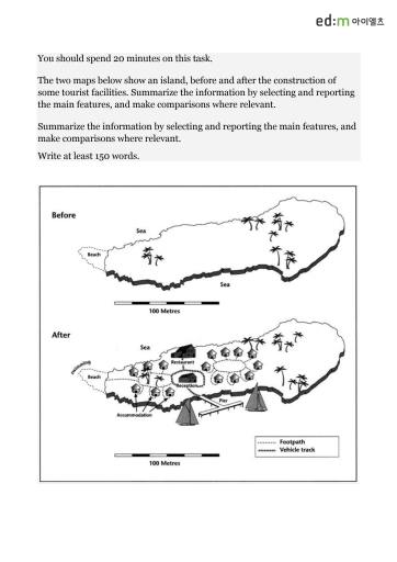Image for topic: Before and after the construction of some tourist attractions on an island
