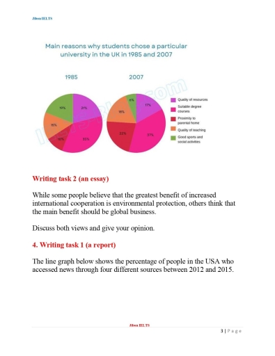 Image for topic: The pie chart below shows the main reasons why students chose to study at a particular UK university in 1987 and in 2007.