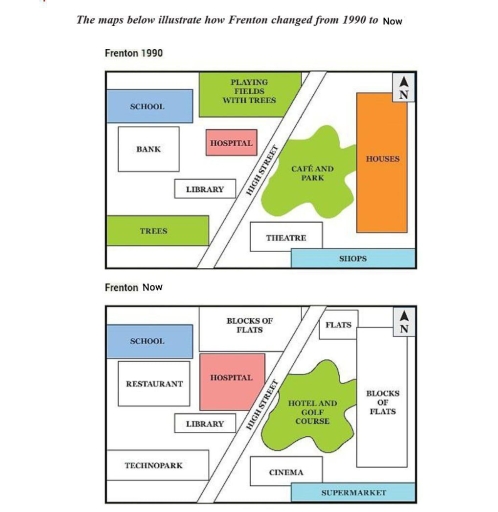 Image for topic: The maps below illustrate how Frenton changed from 1990 and now