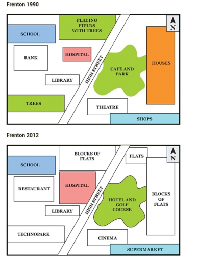 Image for topic: The maps below illustrate how Frenton changeed from 1990 to 2012.
