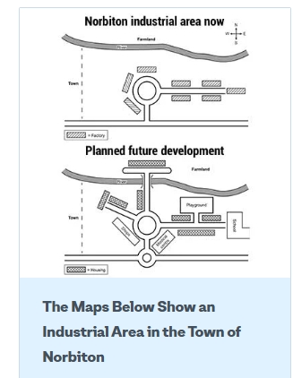 Image for topic: The map below saw an industrial area in the town of Nurbiton and planned future development of this site