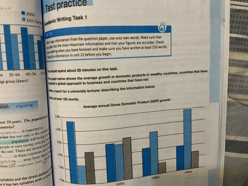 Image for topic: graph below shows the average growth in domestic products in wealthy countries, countries that have adopted a global approach to business and countries that have not. Wite a report for a university lecturer describing the information below. Write at least 150 words.