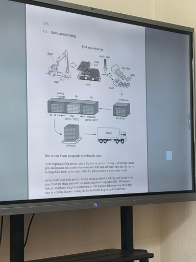 Image for topic: The diagramm below illustrates a process in a brich manufactury