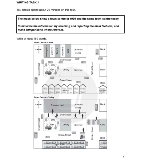 Image for topic: The maps show a town centre in 1990 and same town centre today.