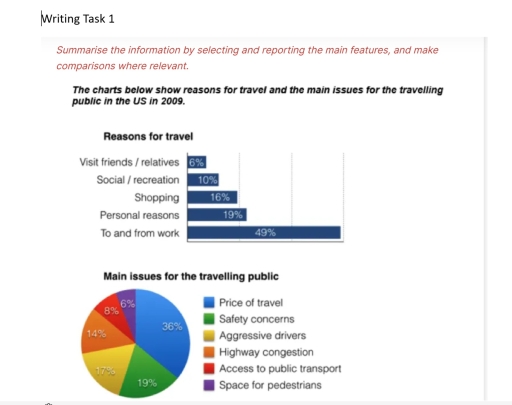 Image for topic: The charts below show reasons for travel and the main issues for the travelling public in 2009.