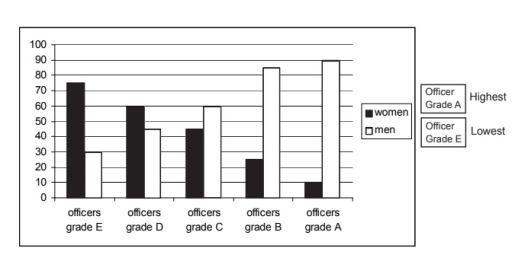 Image for topic: The graph below shows the percentage of men and women employed in executive positions in AMCE oil company from July 1993 to June 1994