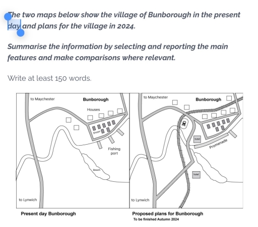 Image for topic: The two maps belowshow the village of Bunborough in the present day and plans for the village in 2024