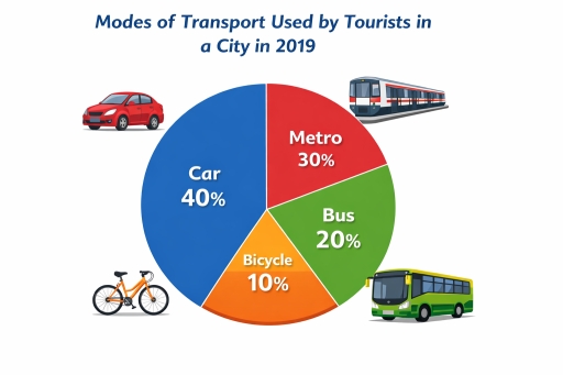 Image for topic: Modes of Transport Used by Tourists in a City in 2019.