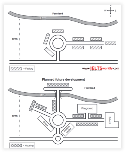 Image for topic: he maps below show an industrial area in the town of Norbiton, and the planned future development of the site. Summarize the information by selecting and reporting the main features, and make comparisons where relevant. Write at least 150 words. Norbiton Industrial Area Now and Planned Future Development