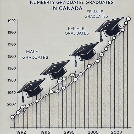 Image for topic: Here's a sample IELTS Writing Task 1 prompt for you: The graph below shows the number of university graduates in Canada from 1992 to 2007. Summarize the information by selecting and reporting the main features, and make comparisons where relevant. (Imagine a graph showing the number of male and female graduates over this time period, with both generally increasing, but females consistently having higher numbers.) Write your response, and I'll provide feedback and a score. Try to aim for at least 150 words.
