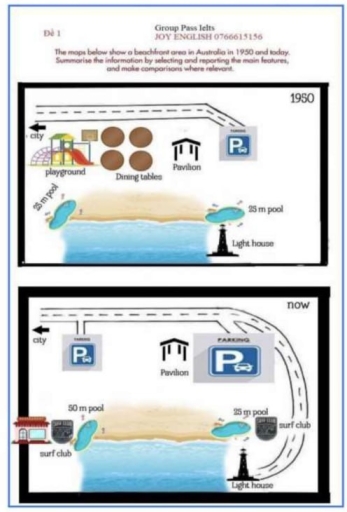Image for topic: The maps below shows a beachfront area in Australia in 1050 and today.