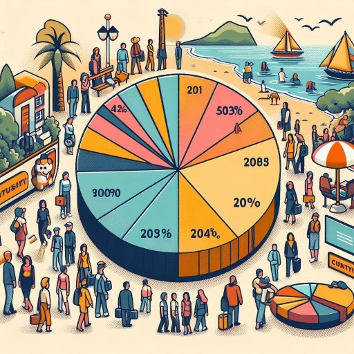Image for topic: The bar chart shows the number of tourists to a country from 2000 to 2010, and the pie chart shows the reasons for their visit in 2010.