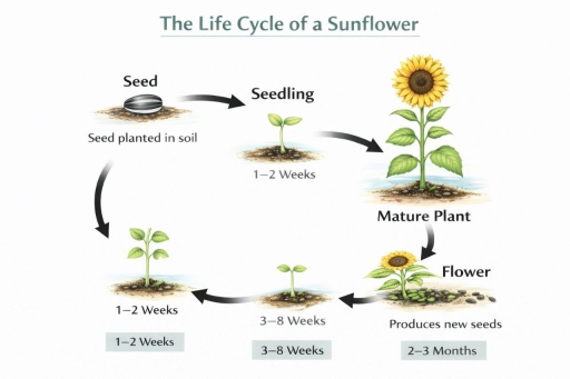 Image for topic: The diagram below shows the life cycle of a plant, from seed to a mature plant that produces new seeds. Summarize the information by selecting and reporting the main features, and make comparisons where relevant. Write at least 150 words.